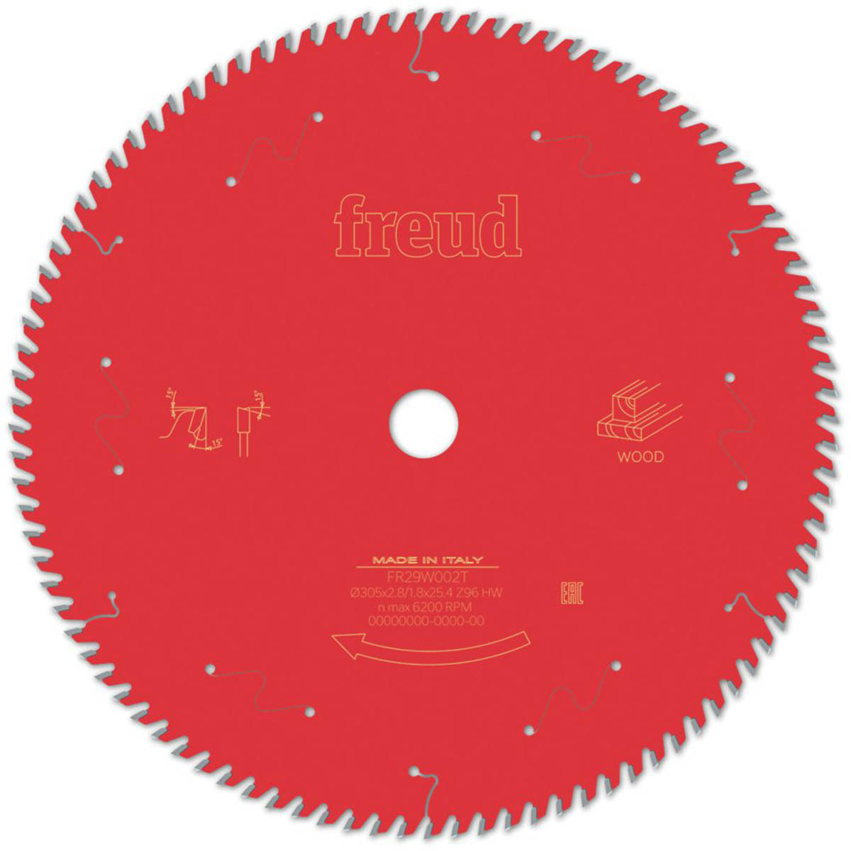 Freud Circular Saw Blade F03FS10138 Hardwood Softwood Plywood 305x25.4mm - Image 1
