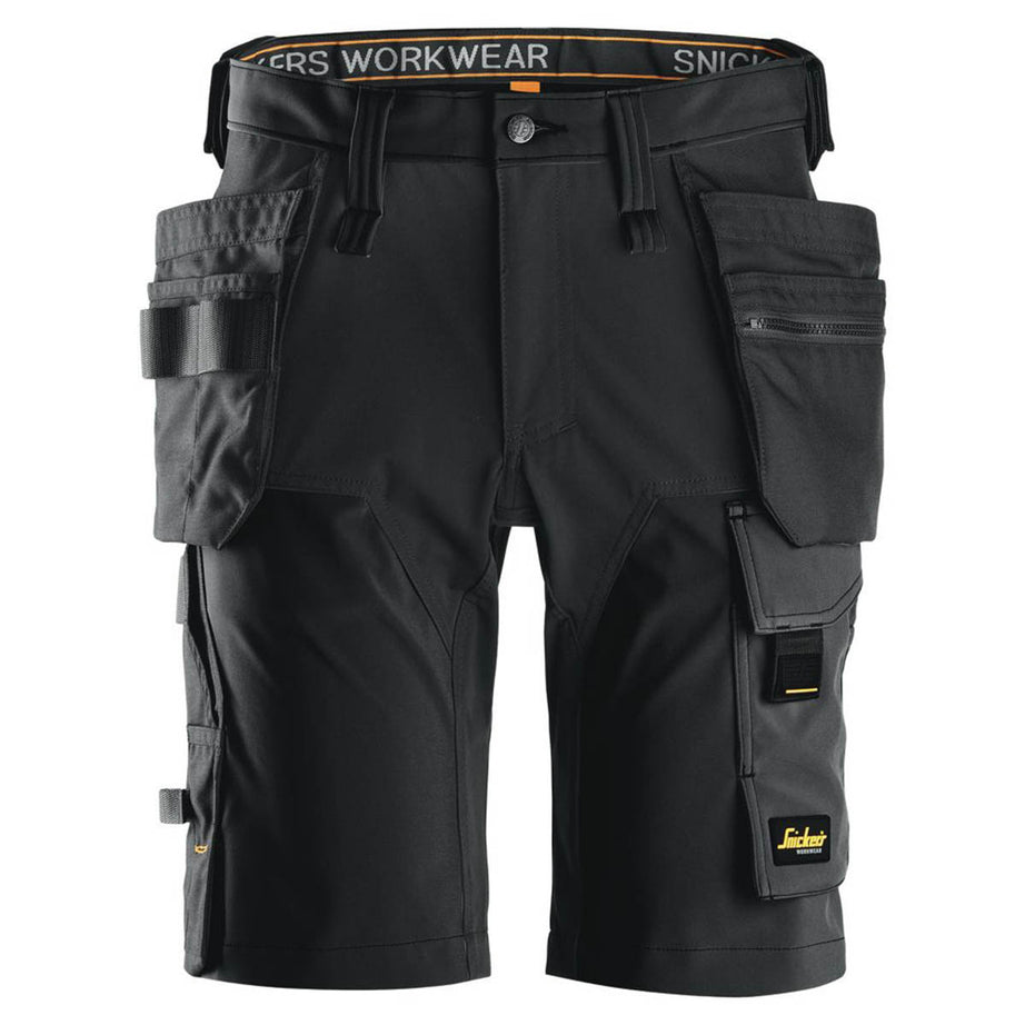 Snickers Work Shorts Mens Black Stretch Breathable Multi Pockets Cargo 36"W - Image 1