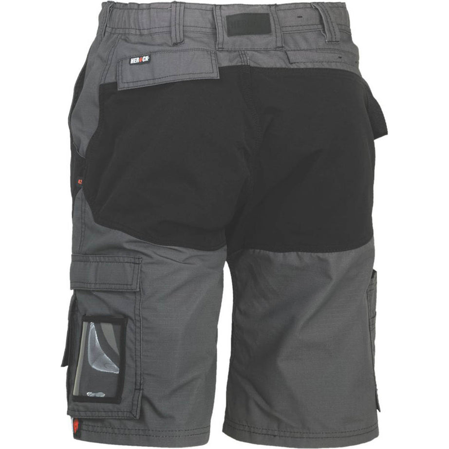 Herock Work Shorts Mens Grey Black Breathable Stretch Multi Pockets 30"W - Image 2