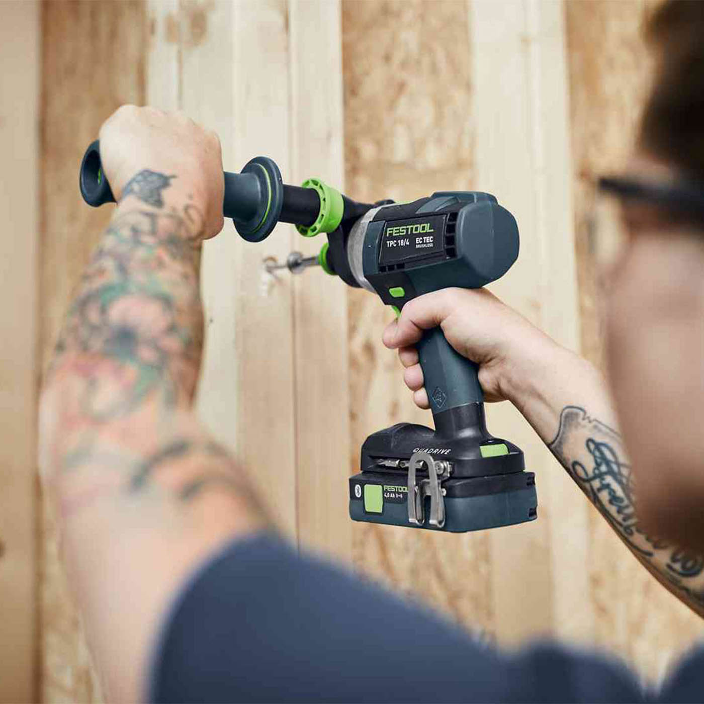 Festool Circular Saw Percussion Drill Angle Grinder Set Cordless 18V 2x5.0Ah - Image 6