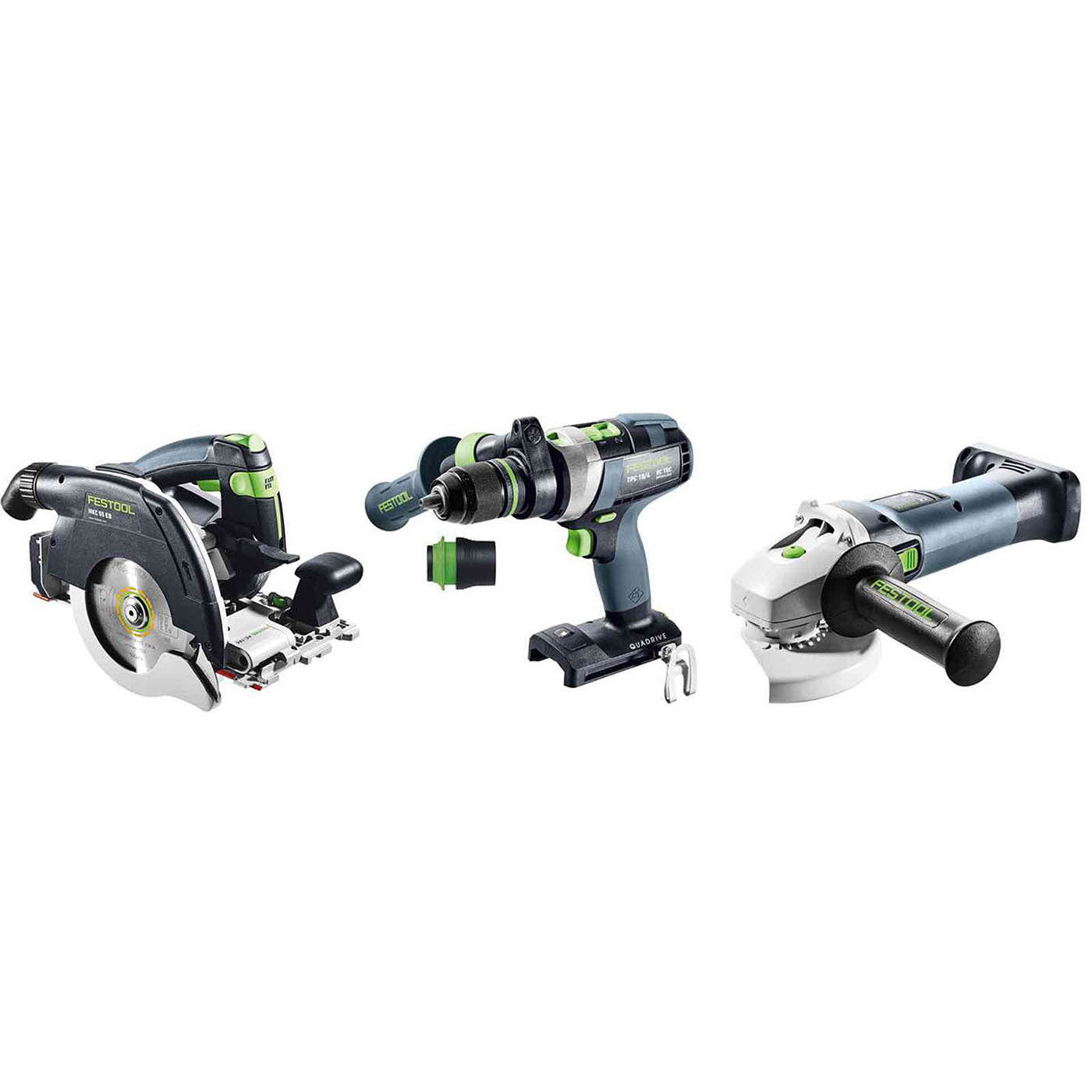 Festool Circular Saw Percussion Drill Angle Grinder Set Cordless 18V 2x5.0Ah - Image 9
