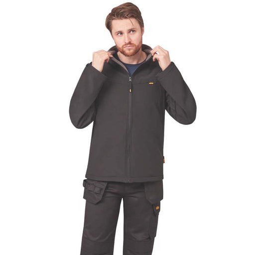 Site Softshell Jacket Mens Black Full Zip Outdoor Work Coat X Large 54" Chest - Image 1
