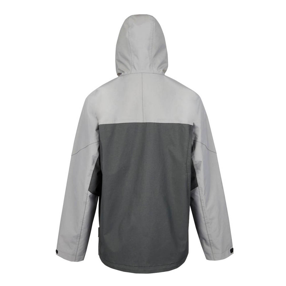 Site Work Jacket Mens Black Grey Waterproof Lightweight Hood Large 50" Chest - Image 2