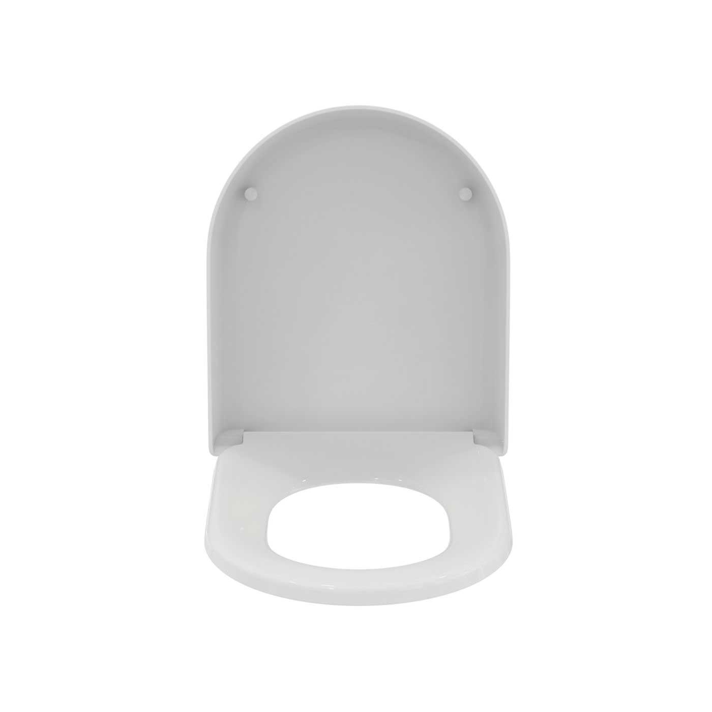 Toilet Seat  Soft-Close Cover Round Duraplast White Top Fix Hinges Della - Image 1