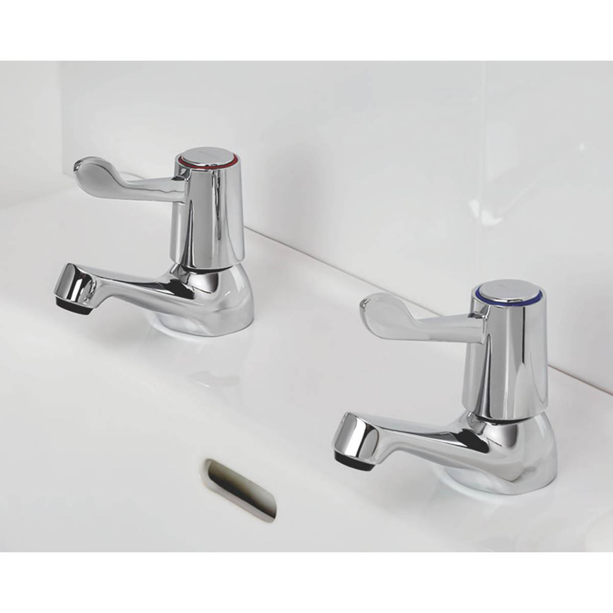 Bristan Basin Pillar Tap Pair Brass Chrome Single Lever 90mm Contemporary - Image 3