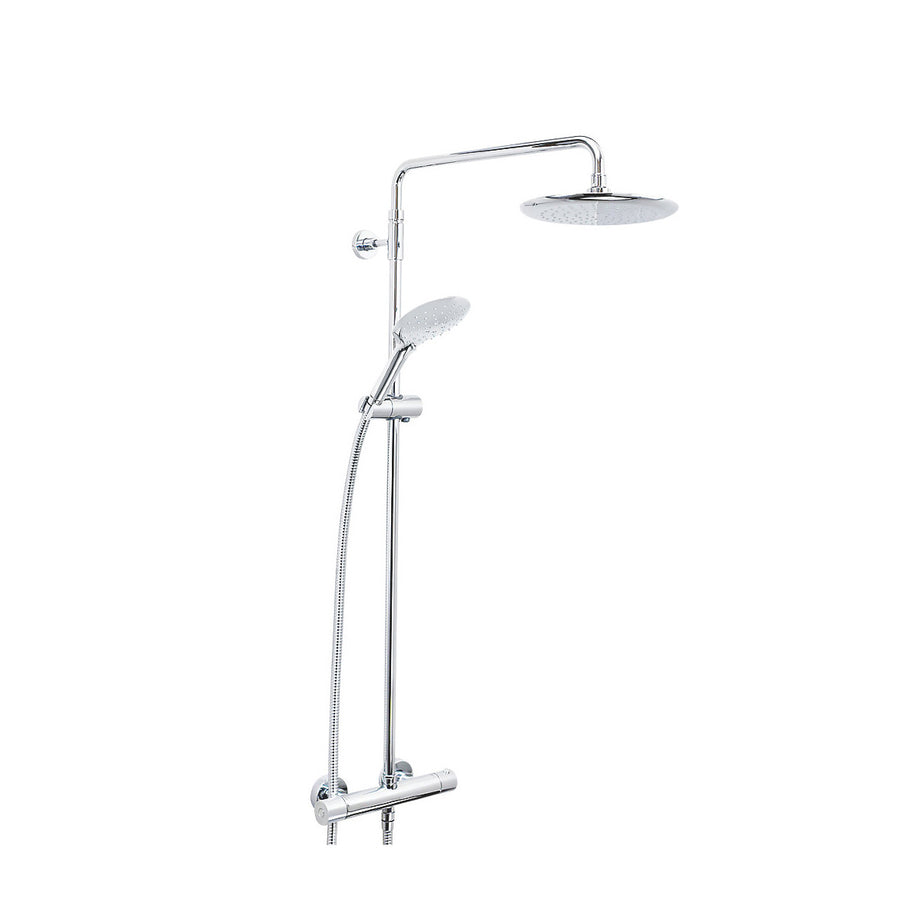 Bristan Thermostatic Shower Mixer Exposed Chrome Single Spray Pattern Twin Head - Image 1