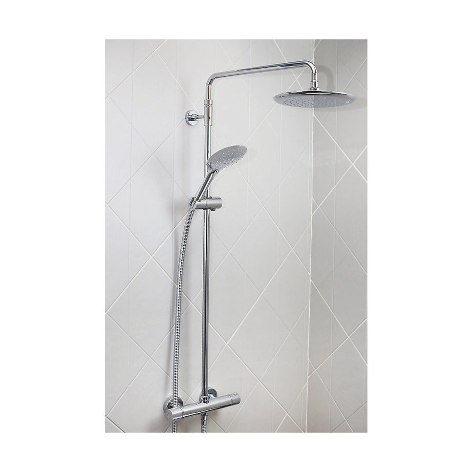 Bristan Thermostatic Shower Mixer Exposed Chrome Single Spray Pattern Twin Head - Image 2