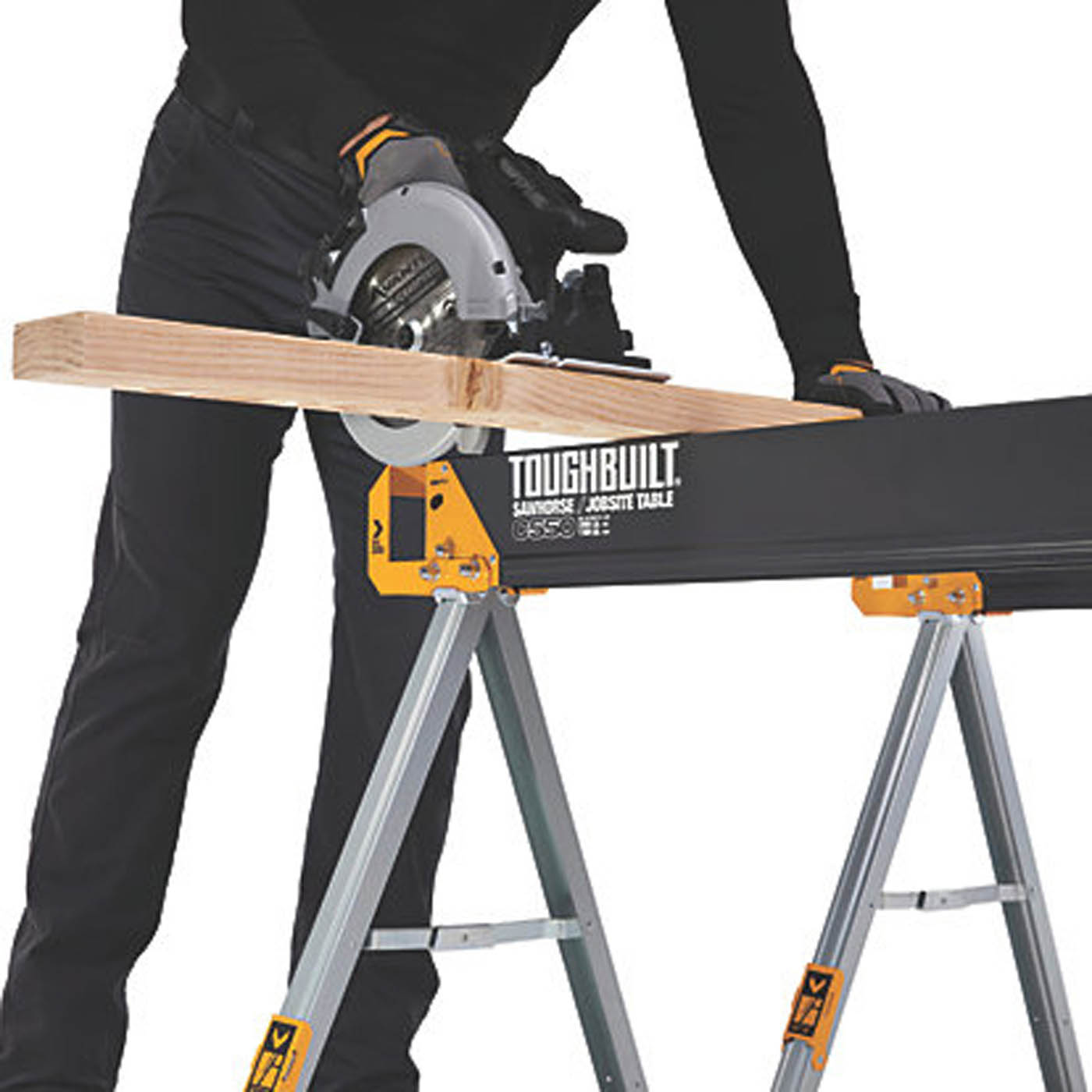 Toughbuilt Sawhorse TB-C550-2 Portable Workstation Heavy Duty 900mm Pair - Image 8