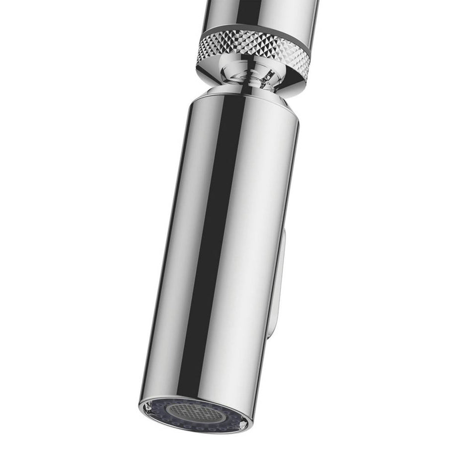 Swirl Kitchen Tap Mixer Chrome Single Lever Pull Out Swivel Spout Modern Faucet - Image 4