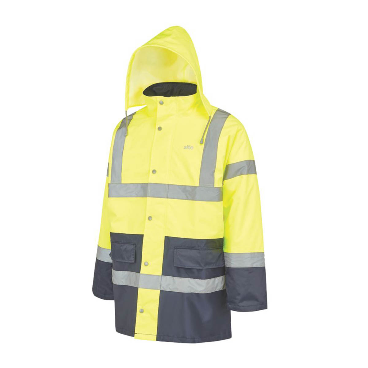Hi-Vis Jacket Traffic Reflective Yellow Padded Waterproof Zip XX Large 60" Chest - Image 1