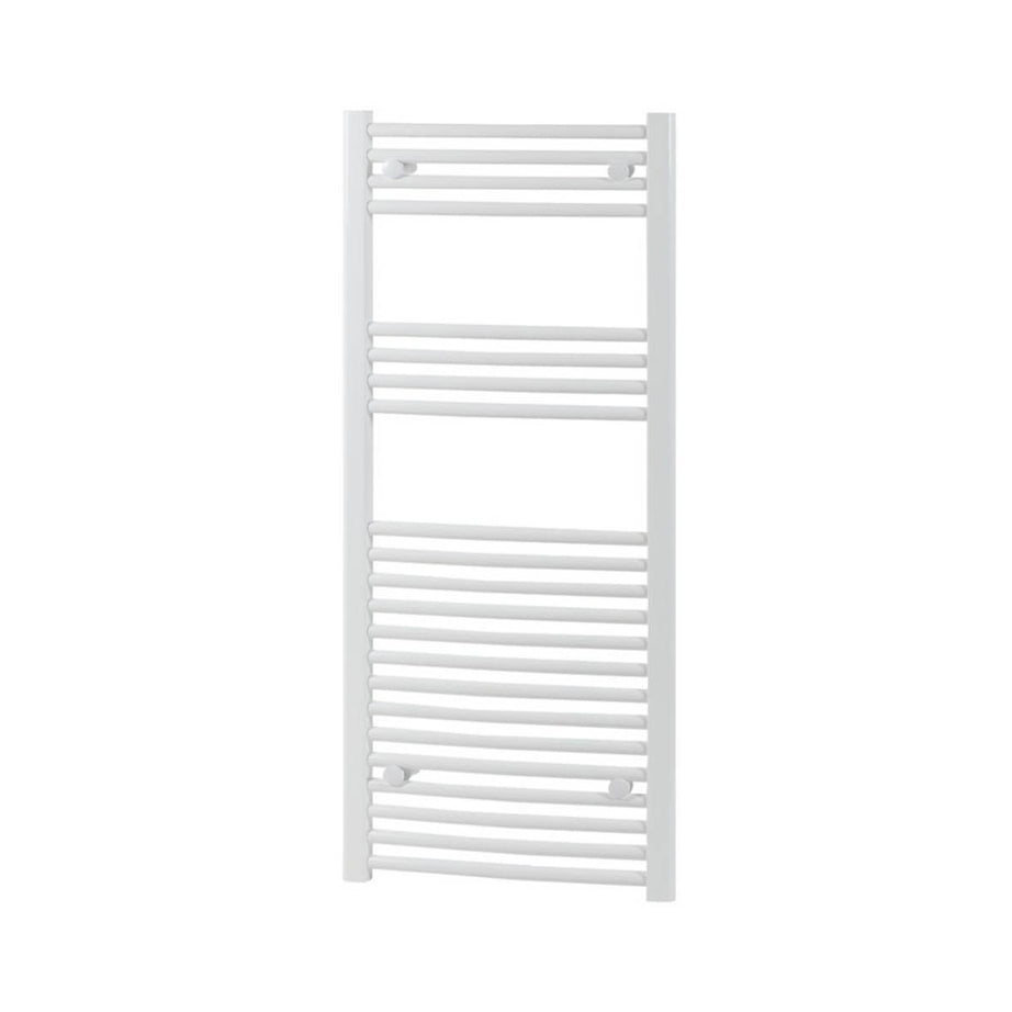 Flomasta Bathroom Towel Rail Radiator Curved White Tall 1808BTU 1200x500mm - Image 1