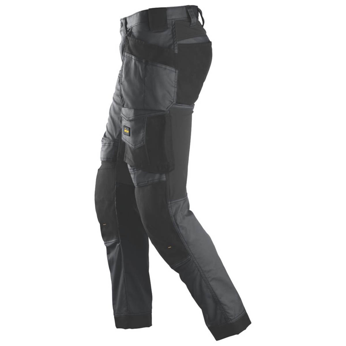 Snickers Work Trousers Mens Slim Fit Grey Black Stretch Multi Pockets 33"W 32"L - Image 3