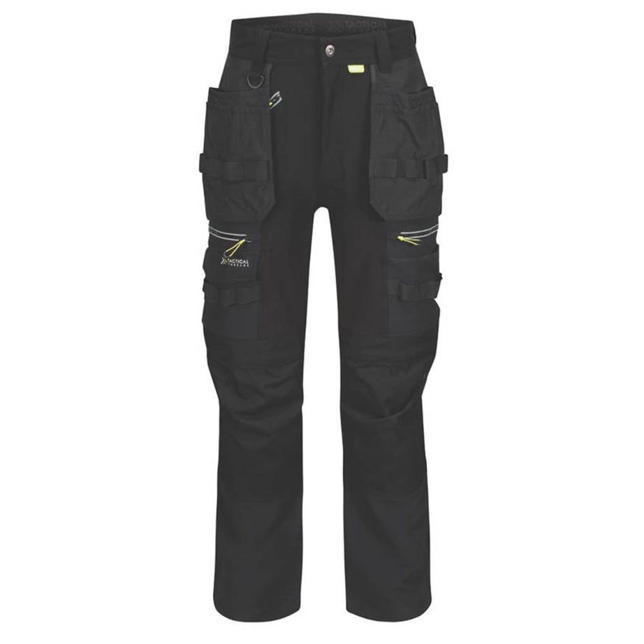 Infiltrate Stretch Trousers Mens Black Multi Pocket Workwear Durable 44"W 34"L - Image 1