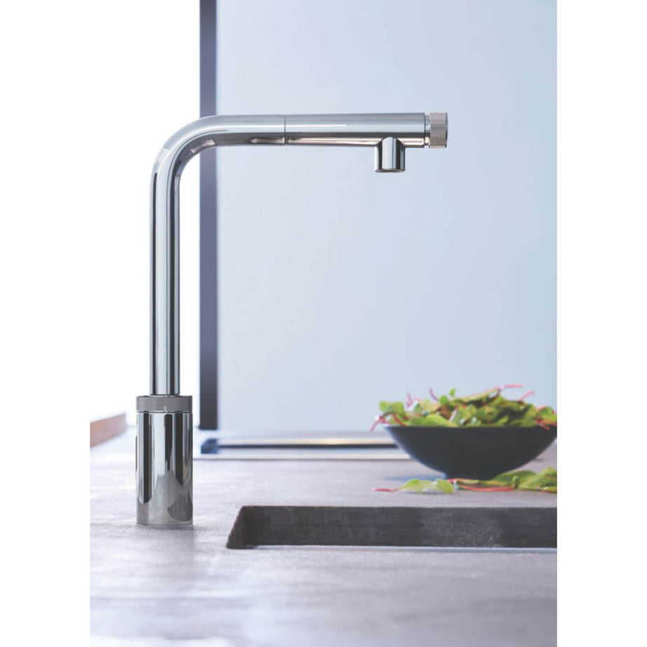 Grohe Kitchen Mixer Tap Pull-Out Spout Smartcontrol Push Button Chrome Modern - Image 5