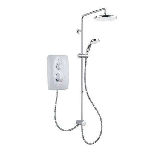 Electric Shower Sprint Dual Heads 10.8kW White Rotary Temperature Control 5 Bar - Image 1