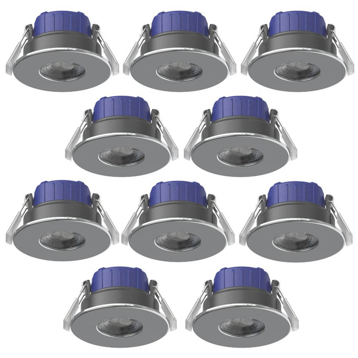 LAP LED Downlights Fixed Fire Rated Polished Chrome Variable White 5.5W 10 Pack - Image 1