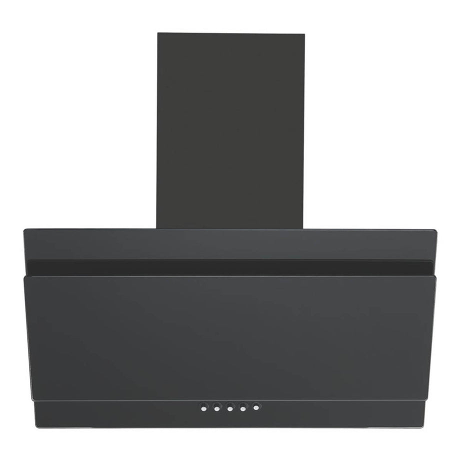 Cooker Hood Angled Black Kitchen Extractor Fan Glass Height-Adjustable 600mm - Image 2