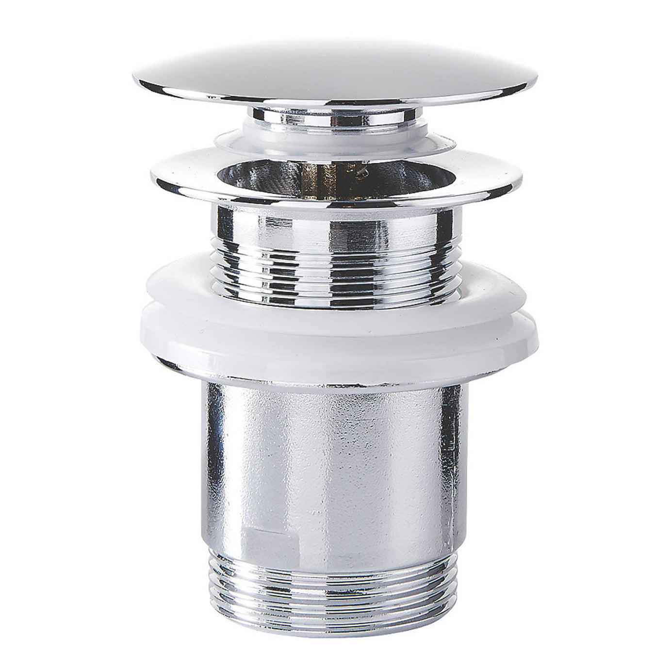 Bathroom Basin Tap Mono Mixer Tall Silver Single Lever Clicker Waste Faucet - Image 5