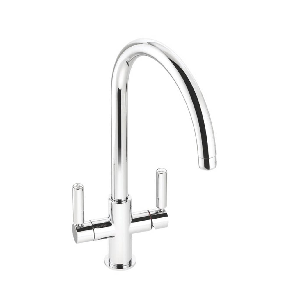 Kitchen Filter Tap Monobloc Mixer Chrome Double Lever Brass 1/4 Turn Faucet - Image 1