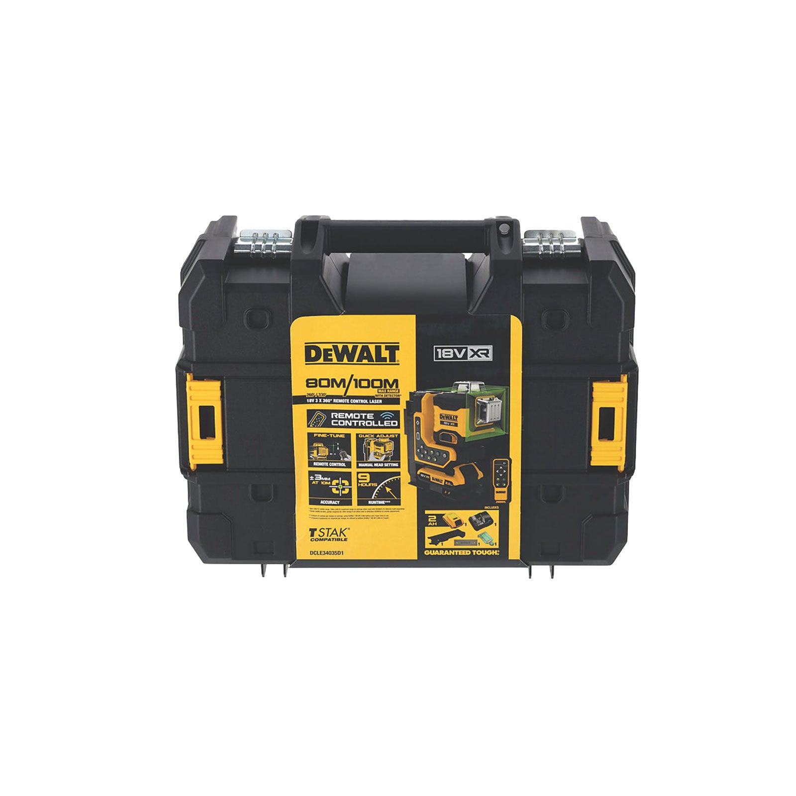 DeWalt Laser Levels Cordless 18V DCLE34035D1-GB Green Self Levelling Body Only - Image 2