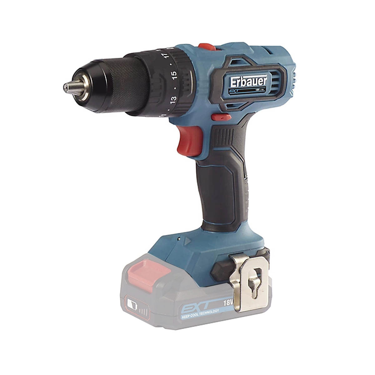 Erbauer Combi Drill EBCD18Li-2 Cordless LED Work Light Compact Body Only - Image 1