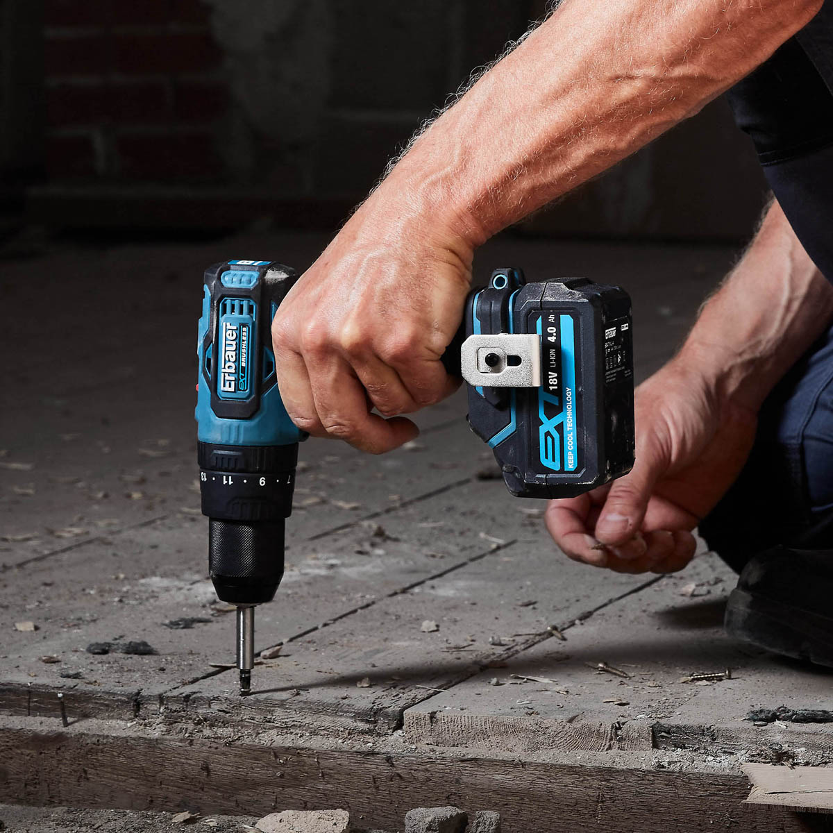 Erbauer Combi Drill Cordless 18V Li-ion ECD18 Compact Brushless Body Only - Image 2